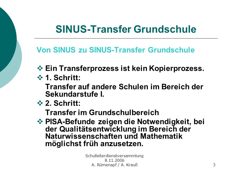 SINUS-Transfer Grundschule