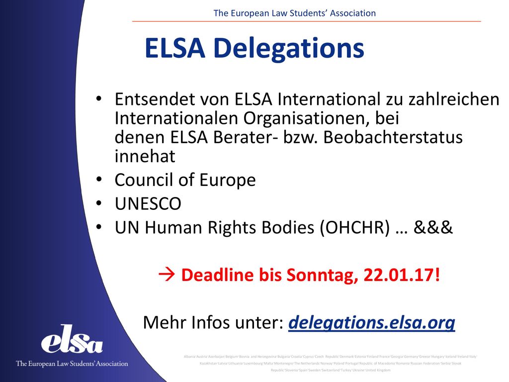 The European Law Students’ Association - ppt herunterladen