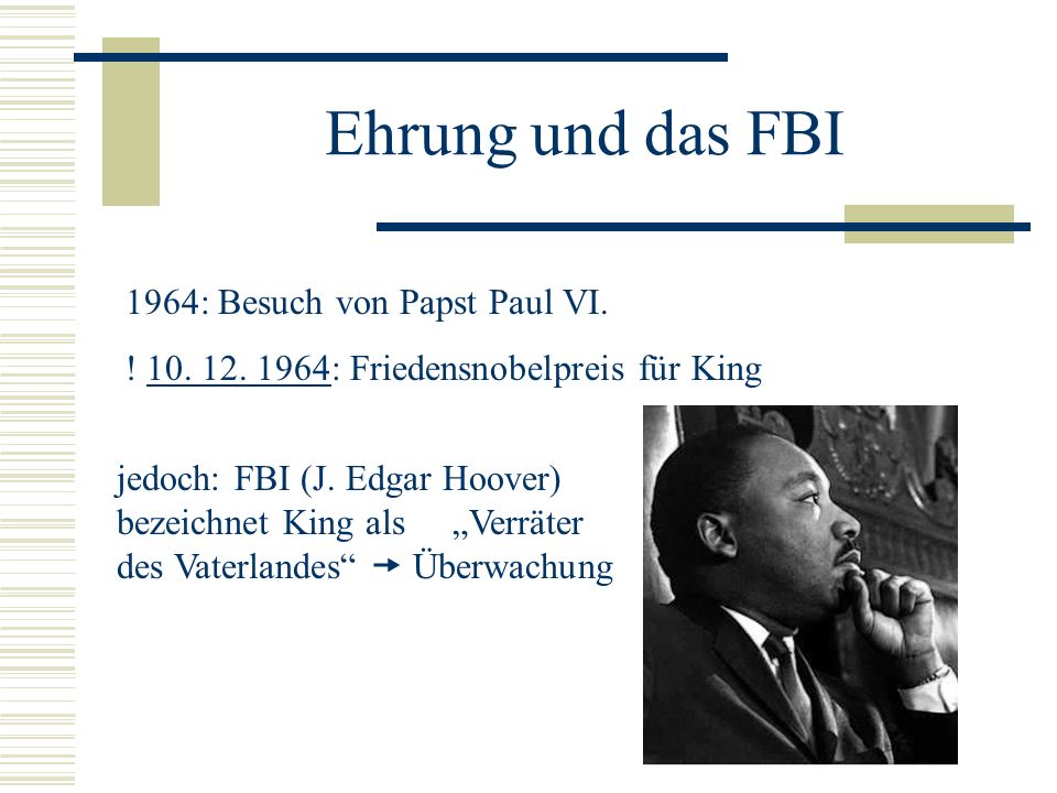 Ehrung und das FBI 1964: Besuch von Papst Paul VI.