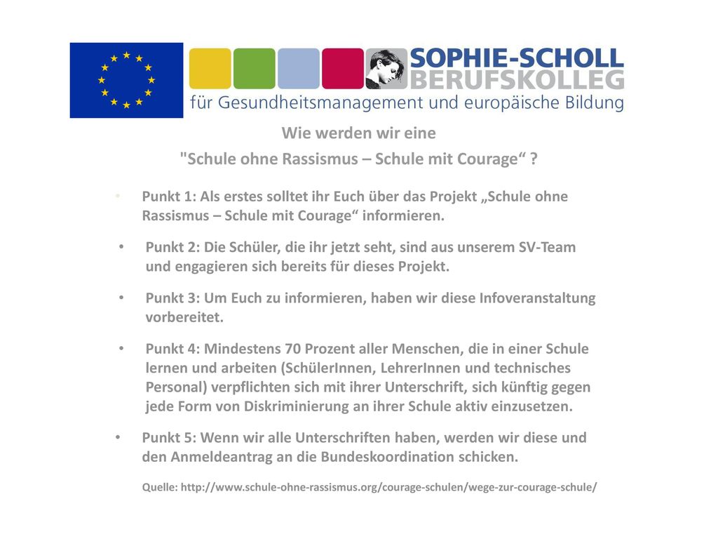 Wie werden wir eine Schule ohne Rassismus – Schule mit Courage