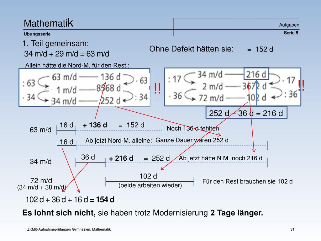 !! !! Mathematik 1. Teil gemeinsam: Ohne Defekt hätten sie: