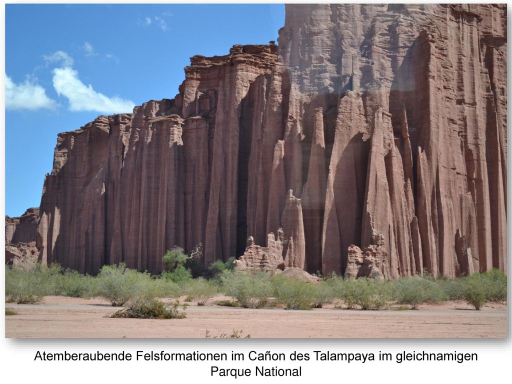 Atemberaubende Felsformationen im Cañon des Talampaya im gleichnamigen Parque National