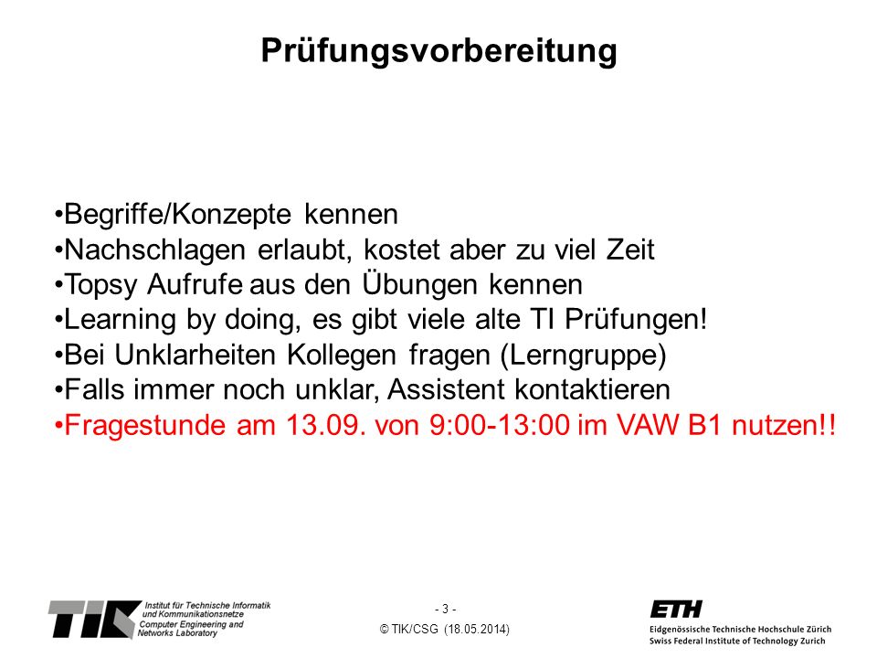Prüfungsvorbereitung