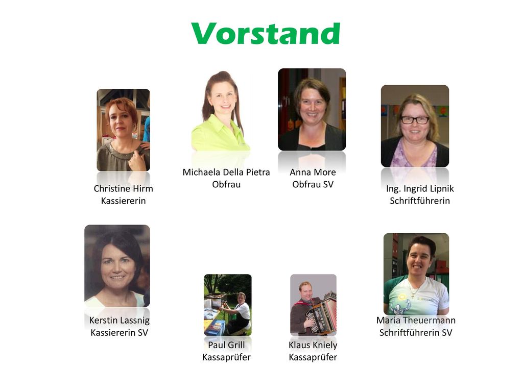 Vorstand Michaela Della Pietra Obfrau Anna More Obfrau SV