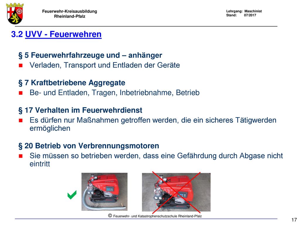 a 3.2 UVV - Feuerwehren § 5 Feuerwehrfahrzeuge und – anhänger