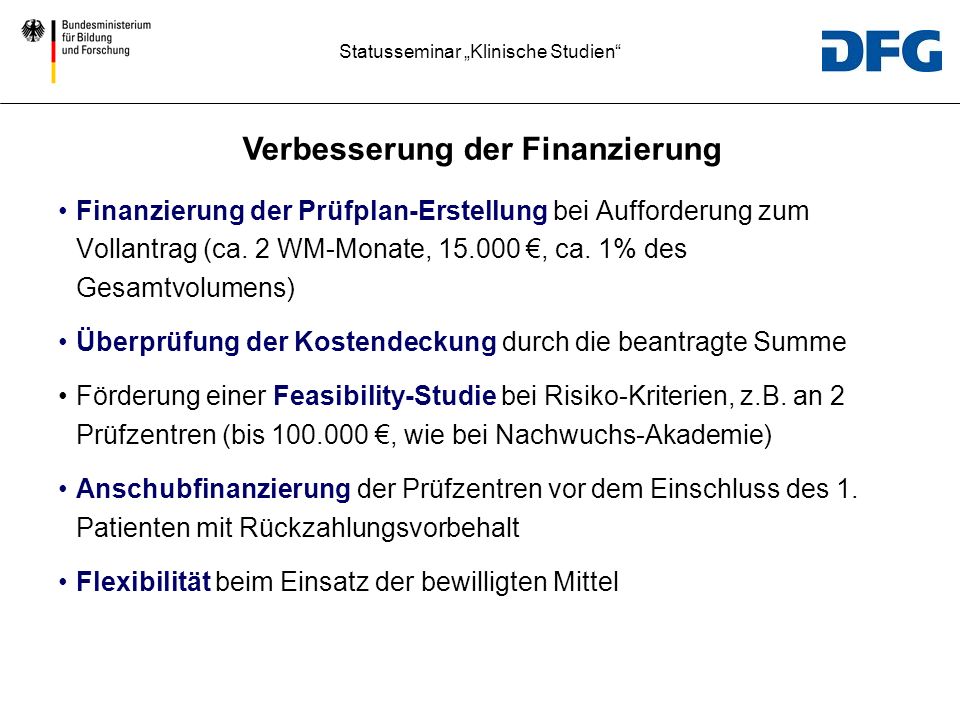Verbesserung der Finanzierung