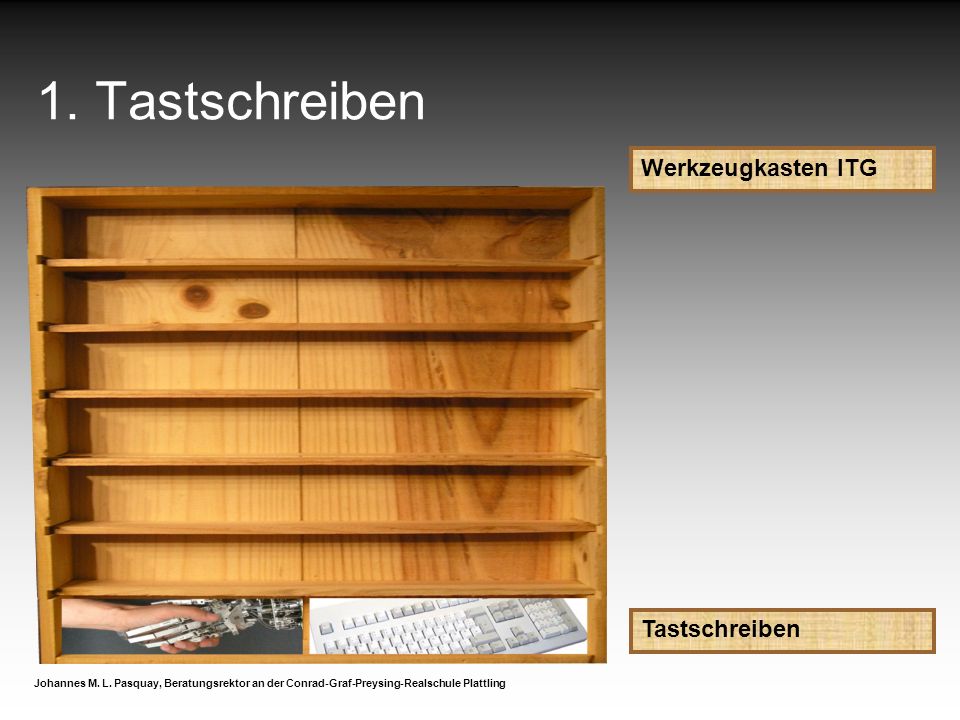 1. Tastschreiben Werkzeugkasten ITG Tastschreiben