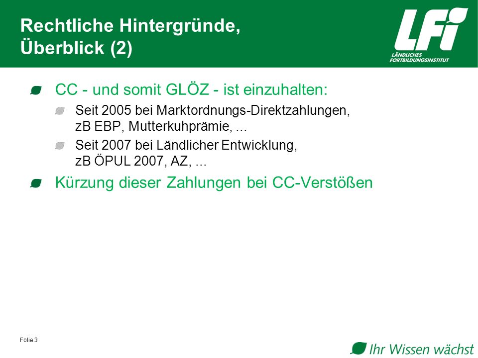 Rechtliche Hintergründe, Überblick (2)
