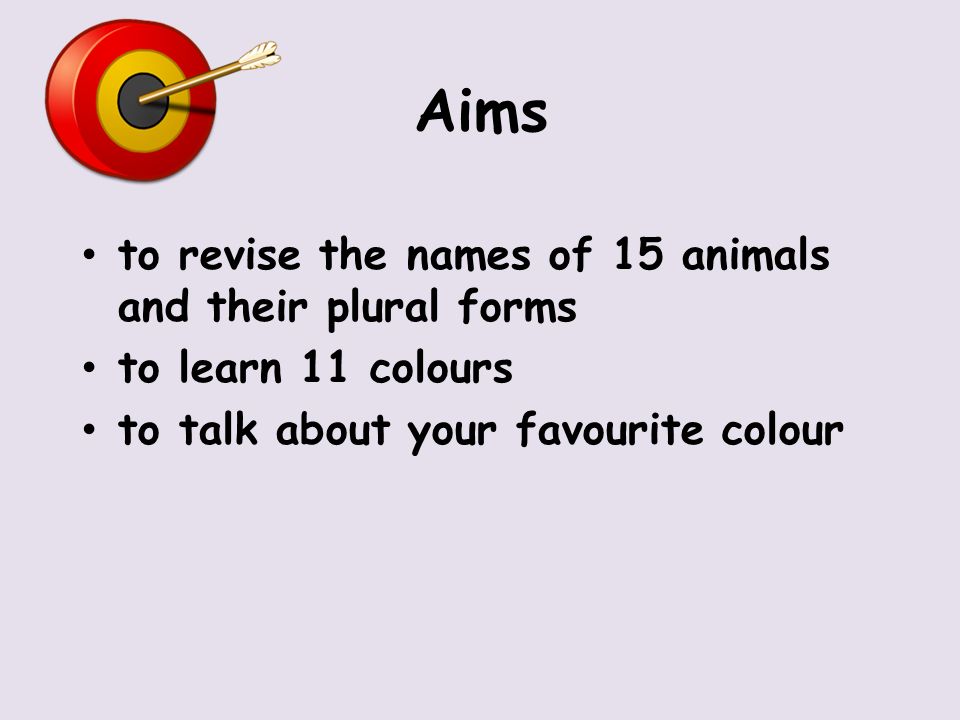 Aims to revise the names of 15 animals and their plural forms