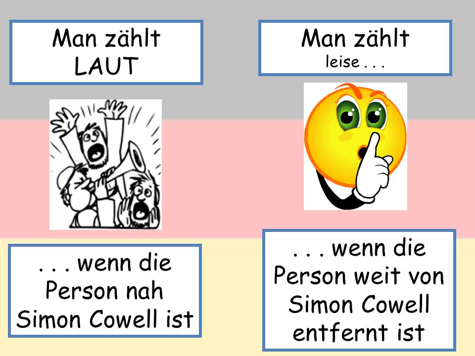 . . . wenn die Person weit von Simon Cowell entfernt ist