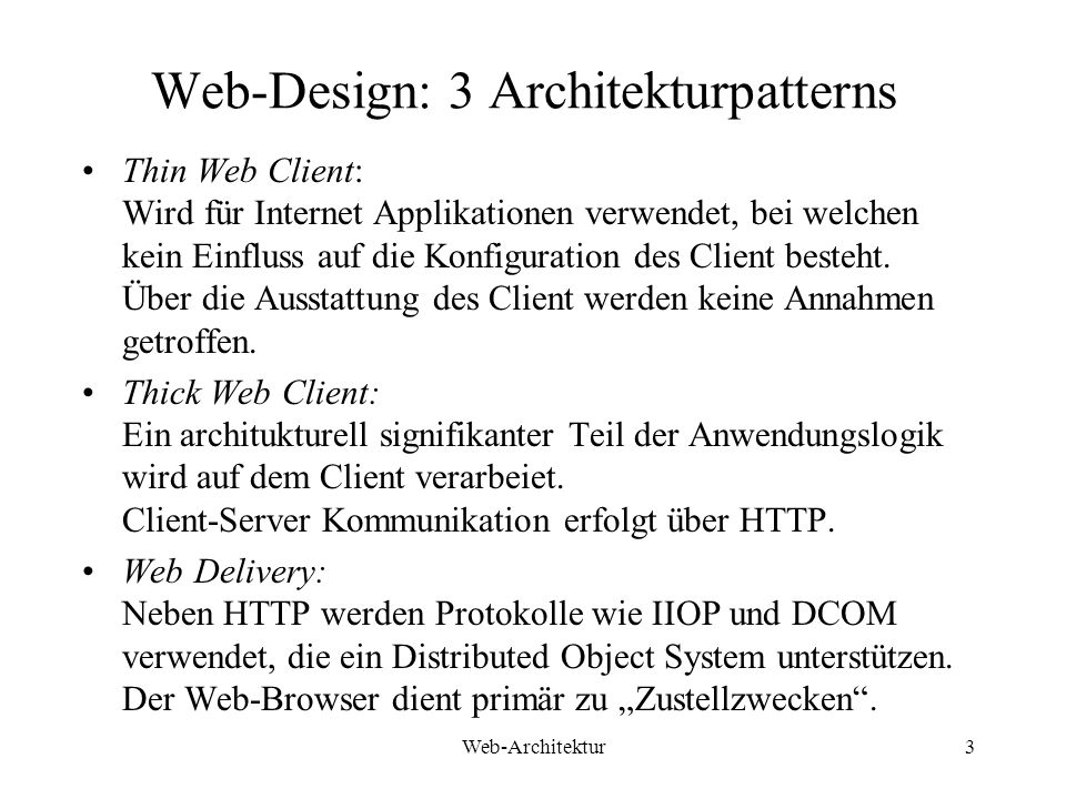 Web-Design: 3 Architekturpatterns