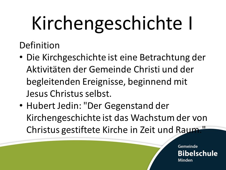 Kirchengeschichte I Definition