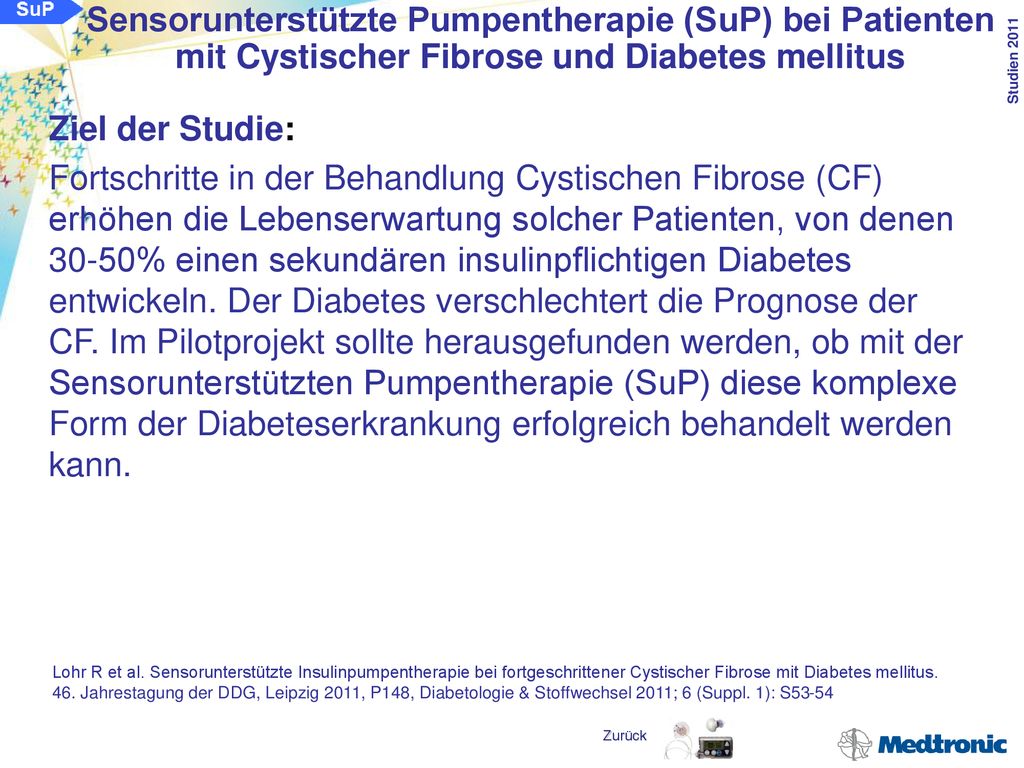 Sensorunterstützte Pumpentherapie (SuP) bei Patienten mit Cystischer Fibrose und Diabetes mellitus