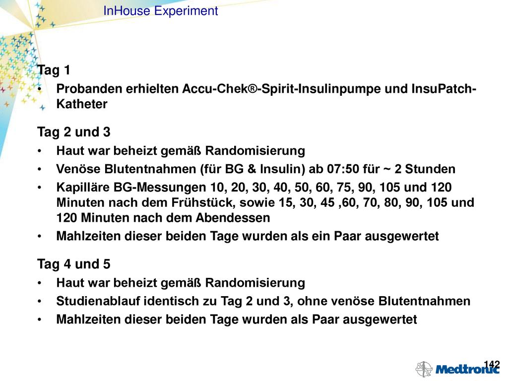 Tag 1 Tag 2 und 3 Tag 4 und 5 InHouse Experiment