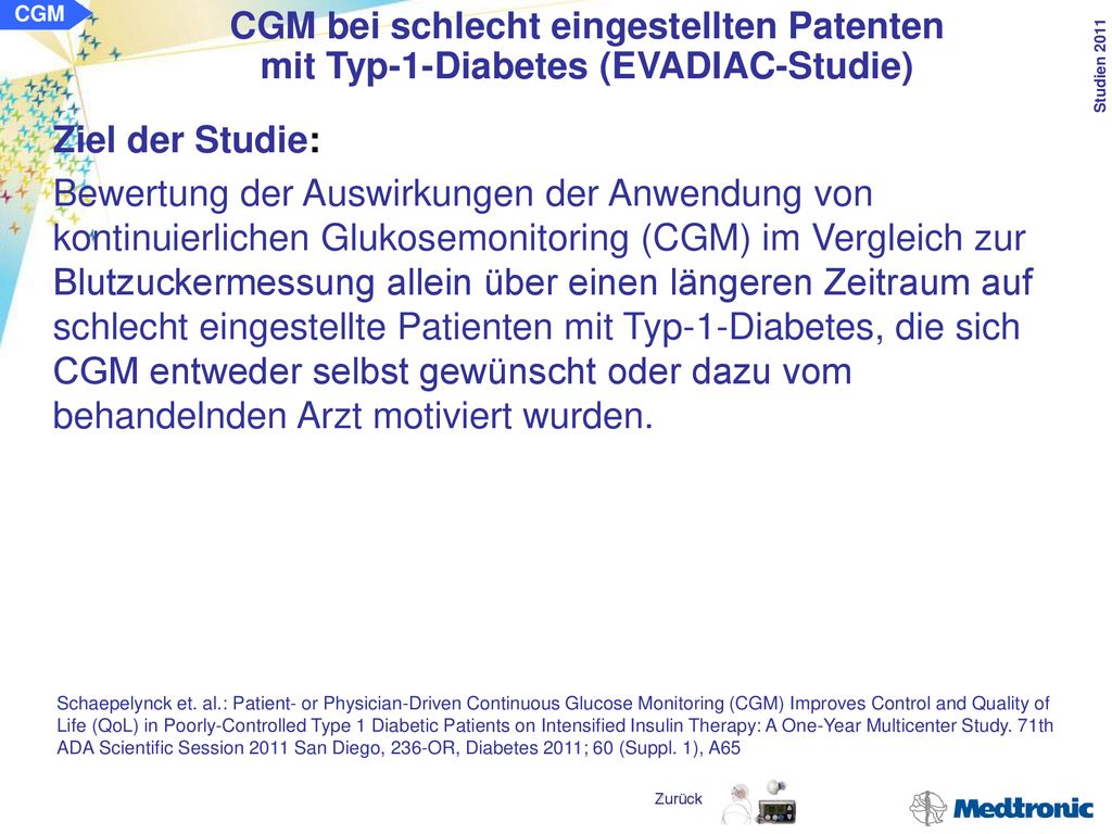 CGM CGM bei schlecht eingestellten Patenten mit Typ-1-Diabetes (EVADIAC-Studie)