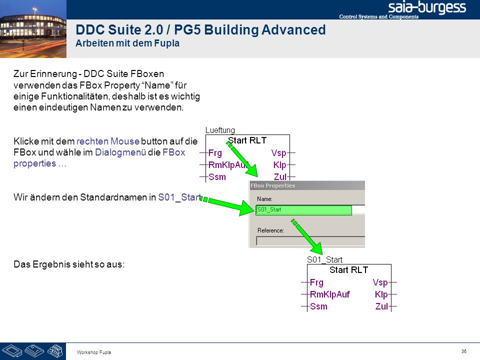 DDC Suite 2.0 / PG5 Building Advanced Arbeiten mit dem Fupla