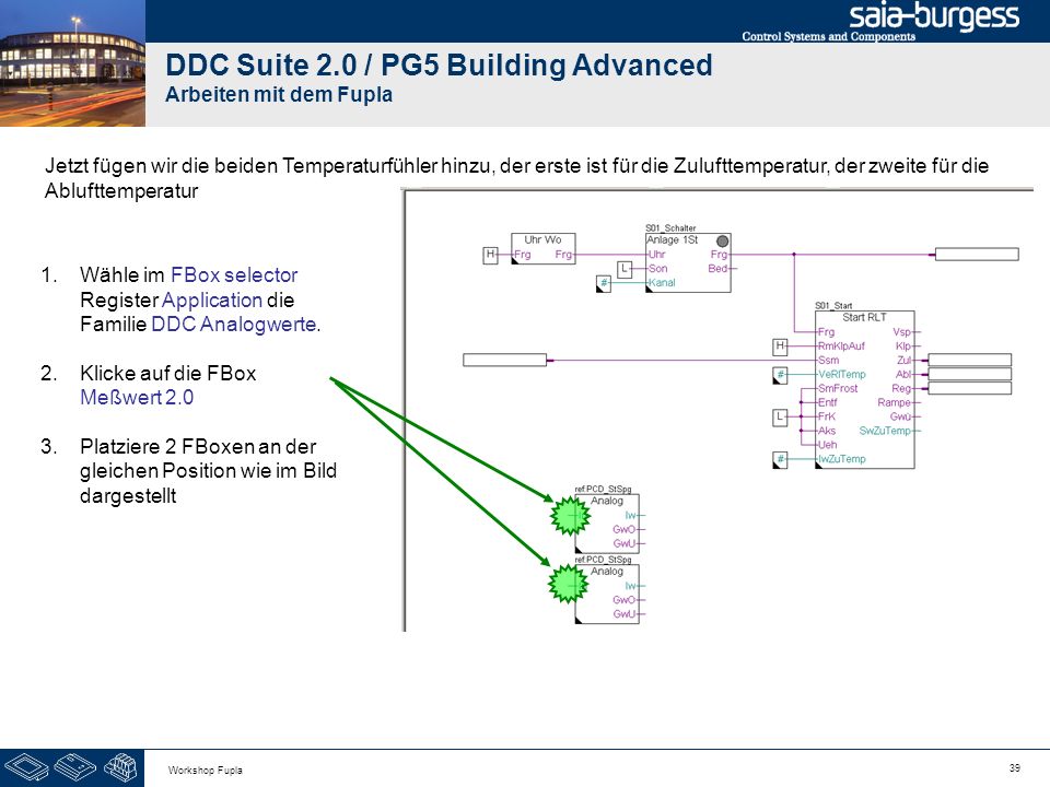 DDC Suite 2.0 / PG5 Building Advanced Arbeiten mit dem Fupla