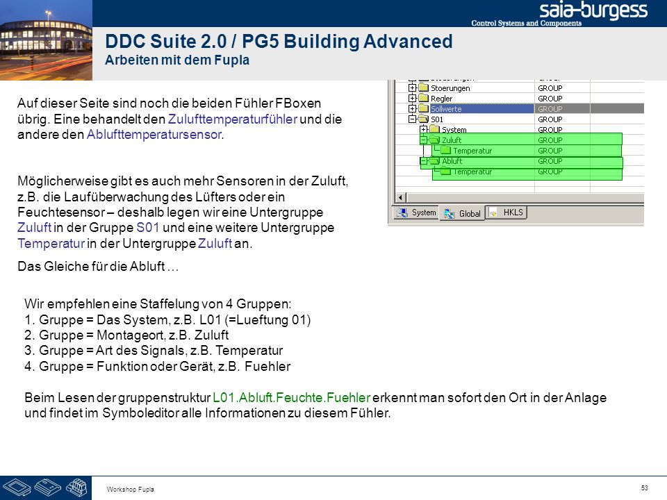 DDC Suite 2.0 / PG5 Building Advanced Arbeiten mit dem Fupla