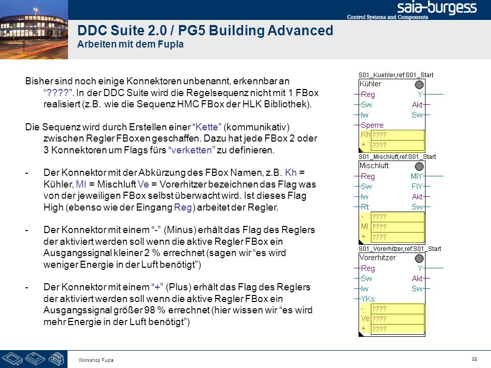 DDC Suite 2.0 / PG5 Building Advanced Arbeiten mit dem Fupla