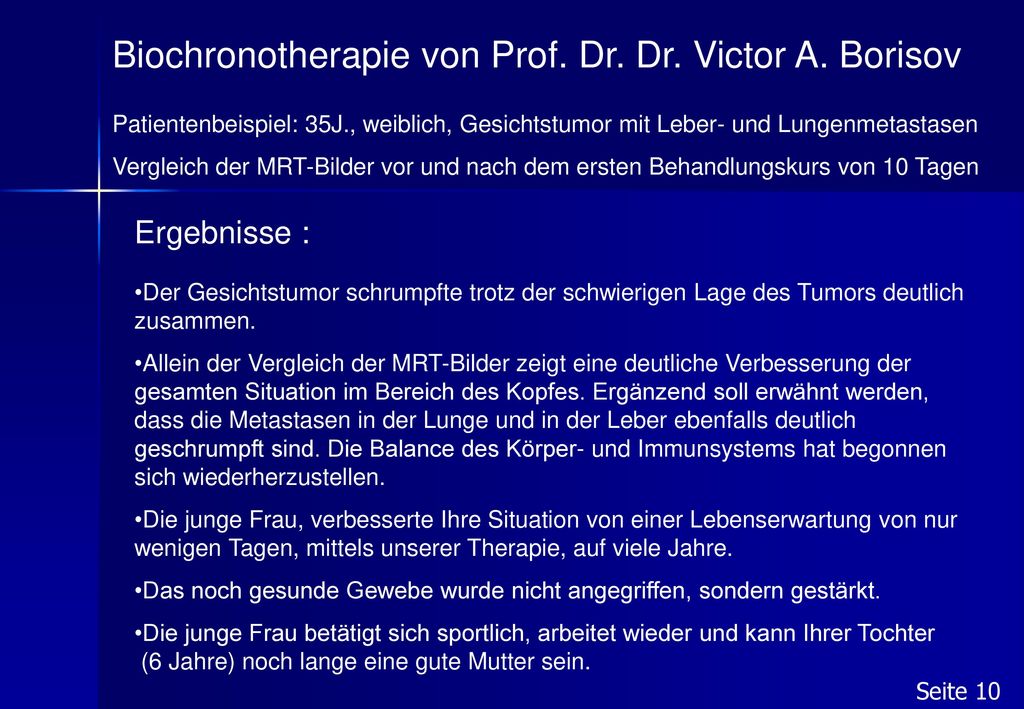 Biochronotherapie von Prof. Dr. Dr. Victor A. Borisov