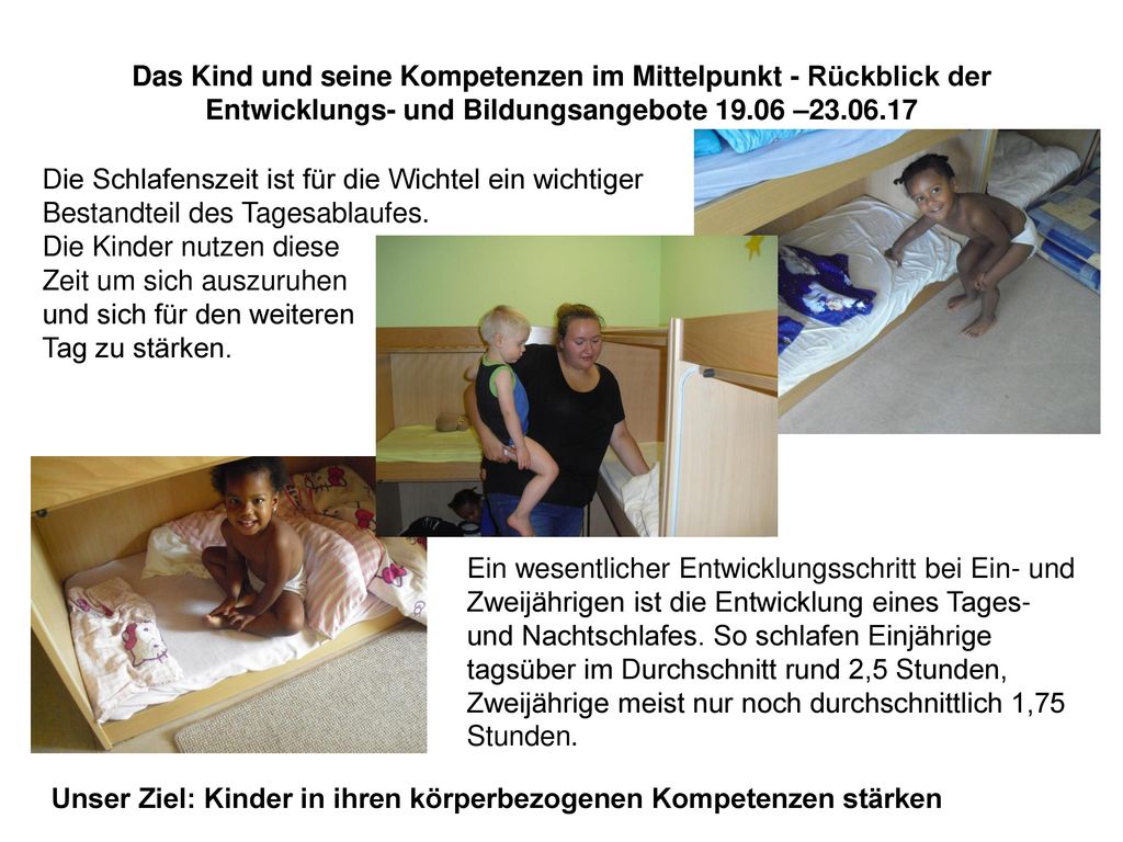 Das Kind und seine Kompetenzen im Mittelpunkt - Rückblick der Entwicklungs- und Bildungsangebote –