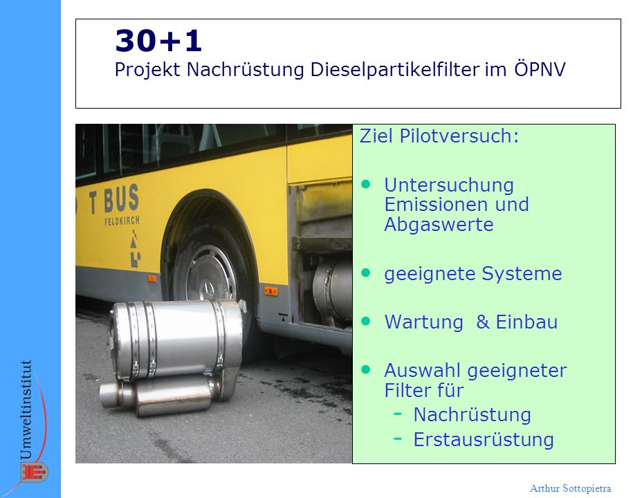 30+1 Projekt Nachrüstung Dieselpartikelfilter im ÖPNV