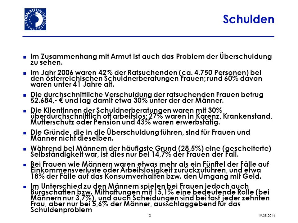 Schulden Im Zusammenhang mit Armut ist auch das Problem der Überschuldung zu sehen.