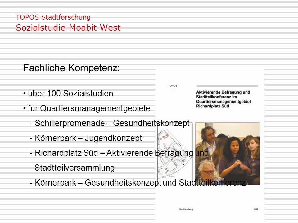 TOPOS Stadtforschung Sozialstudie Moabit West