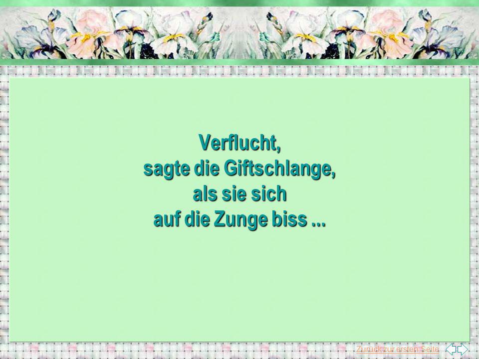 Verflucht, sagte die Giftschlange, als sie sich auf die Zunge biss ...