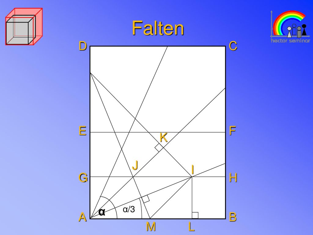 Falten D C E F K J I G H α α α/3 A B M L