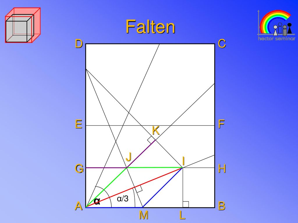 Falten D C E F K J I G H α α α/3 A B M L