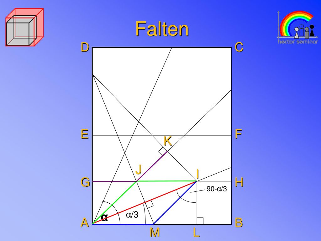 Falten D C E F K J I G H 90-α/3 α α α/3 A B M L