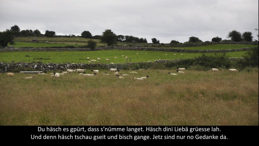 Du häsch es gpürt, dass s’nümme langet. Häsch dini Liebä grüesse lah.