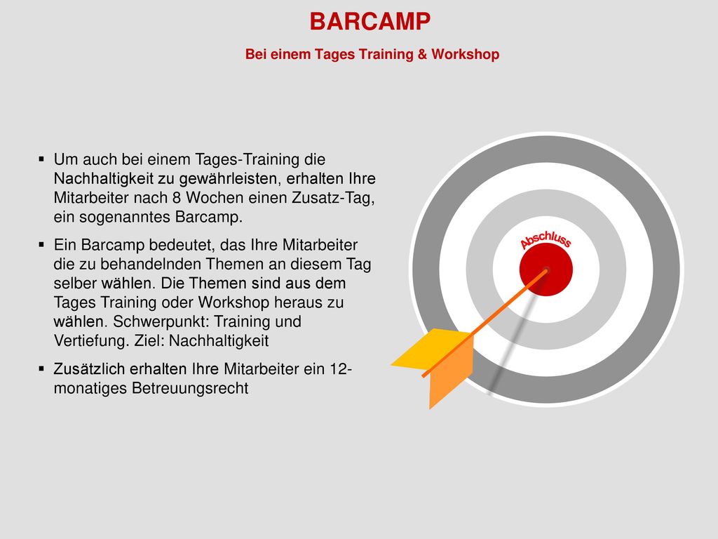 BARCAMP Bei einem Tages Training & Workshop