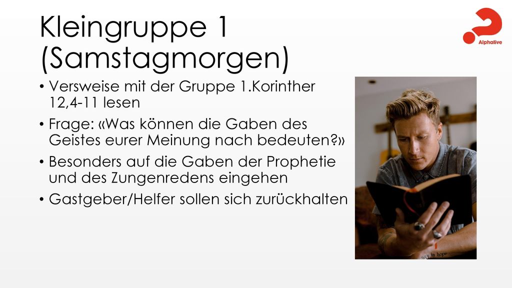 Kleingruppe 1 (Samstagmorgen)