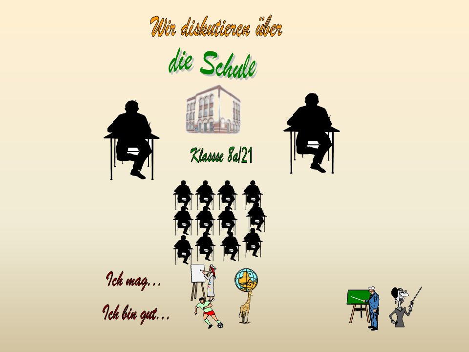 Wir diskutieren über die Schule Klassse 8a /21 Ich mag... Ich bin gut...