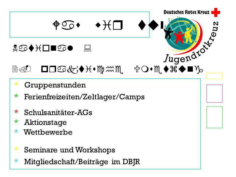 Was wir tun National : 2. praktische Umsetzung * Gruppenstunden