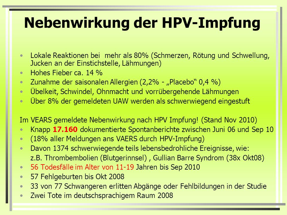 hpv impfung schaden