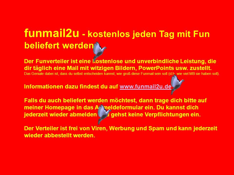 funmail2u - kostenlos jeden Tag mit Fun beliefert werden