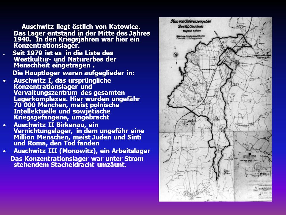Auschwitz liegt östlich von Katowice
