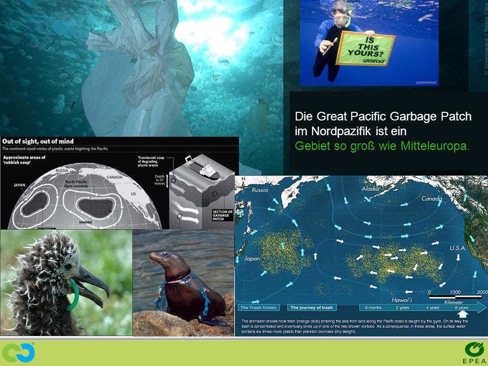 Die Great Pacific Garbage Patch im Nordpazifik ist ein
