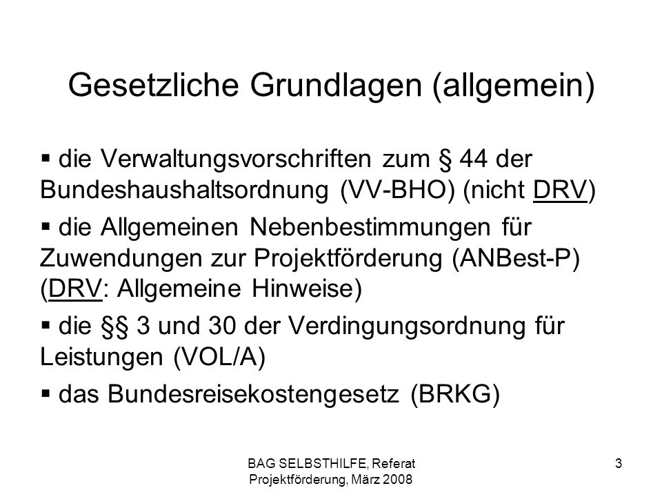Gesetzliche Grundlagen (allgemein)