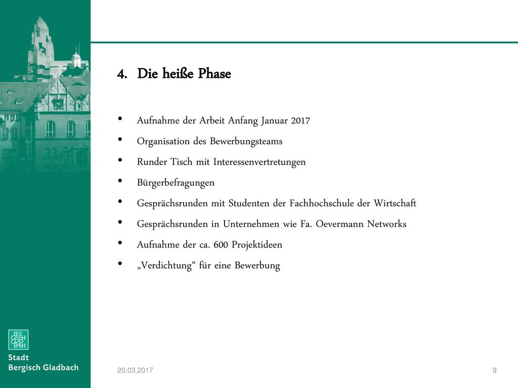 4. Die heiße Phase Aufnahme der Arbeit Anfang Januar 2017