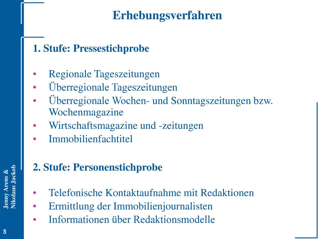 Erhebungsverfahren 1. Stufe: Pressestichprobe Regionale Tageszeitungen