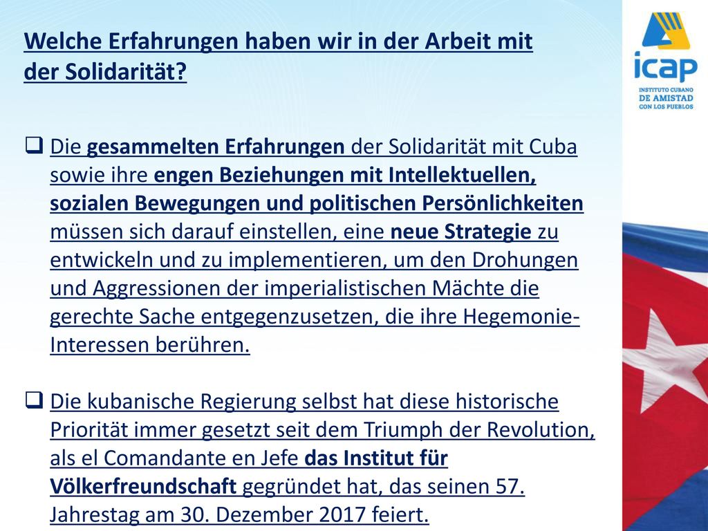 Welche Erfahrungen haben wir in der Arbeit mit der Solidarität