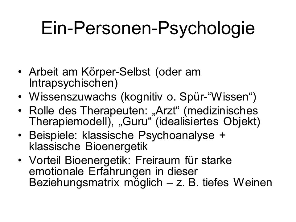 Ein-Personen-Psychologie