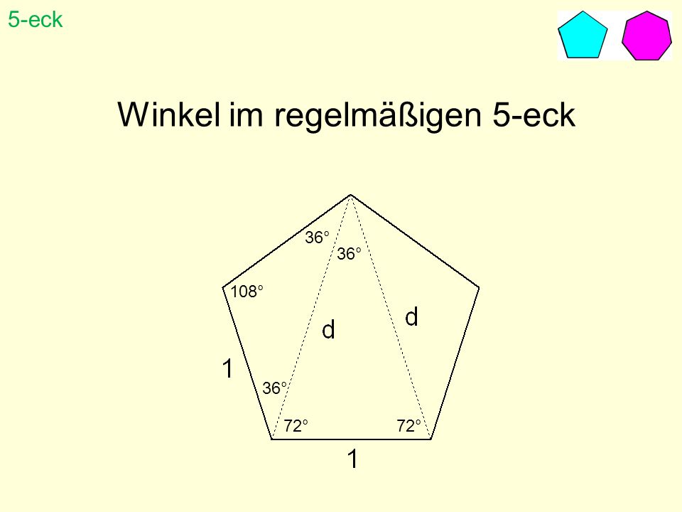Winkel im regelmäßigen 5-eck
