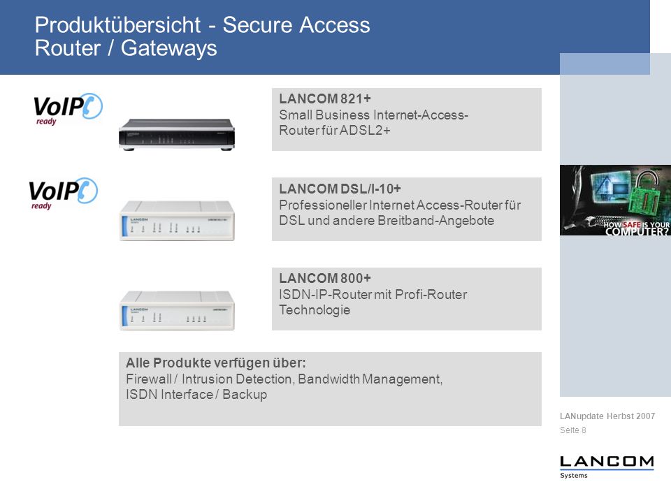 Produktübersicht - Secure Access Router / Gateways