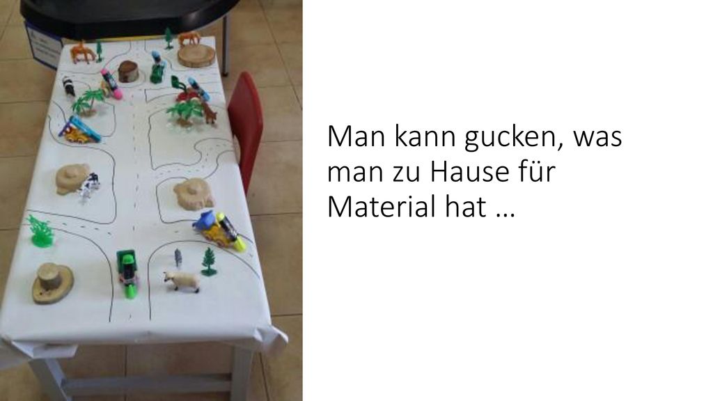 Man kann gucken, was man zu Hause für Material hat …