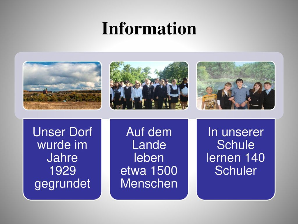 Information Unser Dorf wurde im Jahre 1929 gegrundet
